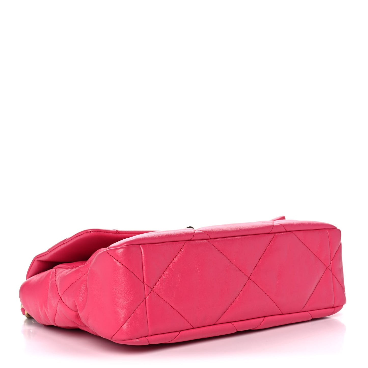 Goatskin Quilted Large Chanel 19 Flap Dark Pink