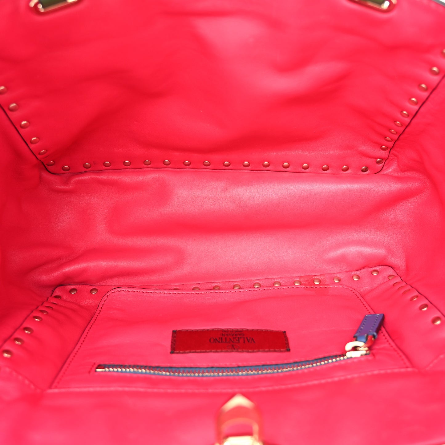 Vitello Colorblock Small Rockstud Tote Multicolor