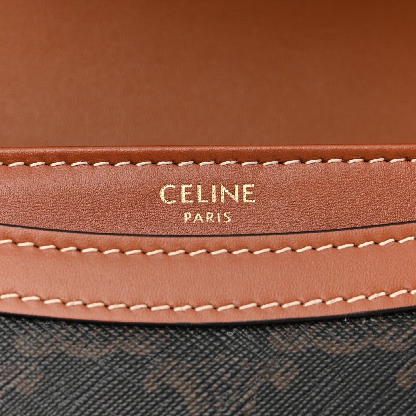 Canvas Calfskin Triomphe Teen Besace Tan