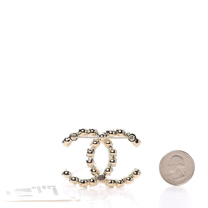 Chanel Crystal Coco's Pearls CC Brooch Light Gold 2 of 4