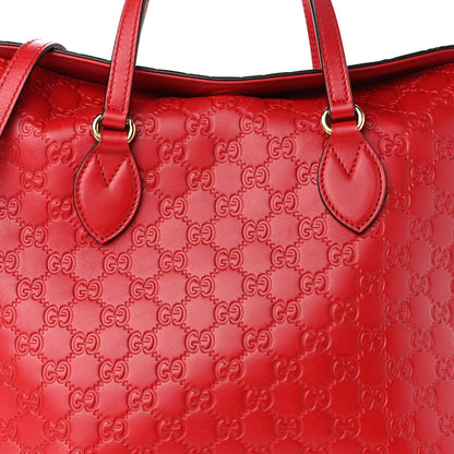 Gucci Guccissima Linea A Foldover Tote Red 8 of 11