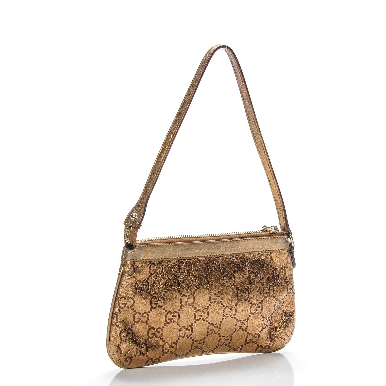 Gucci Metallic Guccissima Bumble Bee Pochette Bronze 3 of 7