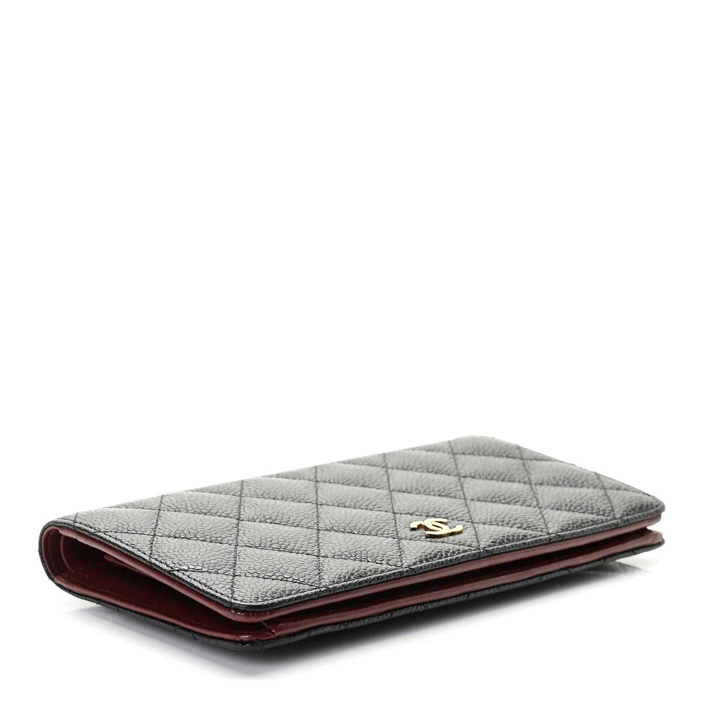 Caviar Quilted Yen Wallet Black
