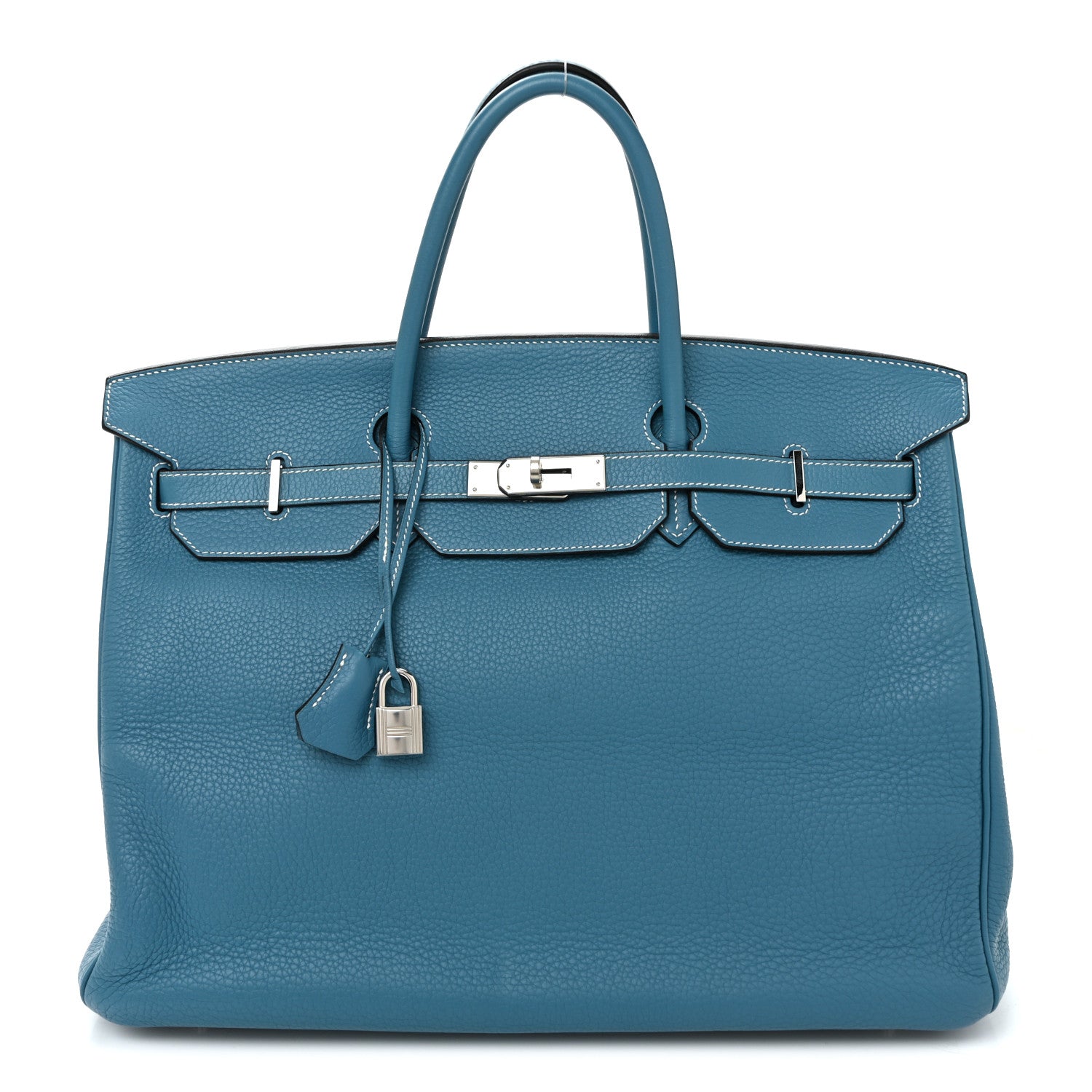 Hermes Taurillon Clemence Birkin 40 Blue Jean 1 of 12