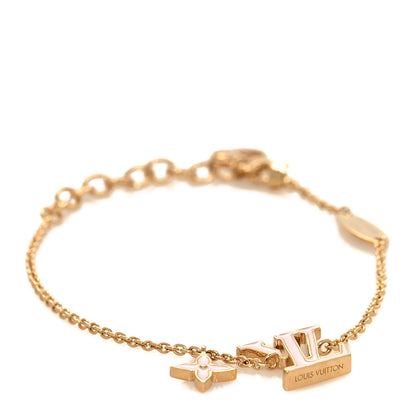 Louis Vuitton Metal Enamel LV Iconic Bracelet Gold Light Pink 1 of 5