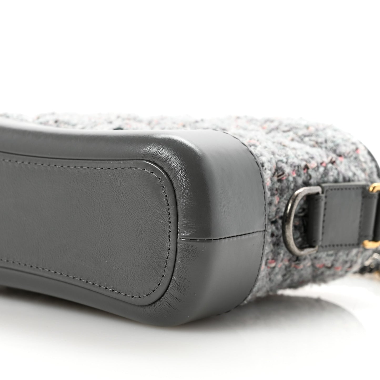 Tweed Calfskin Quilted Small Gabrielle Hobo Grey
