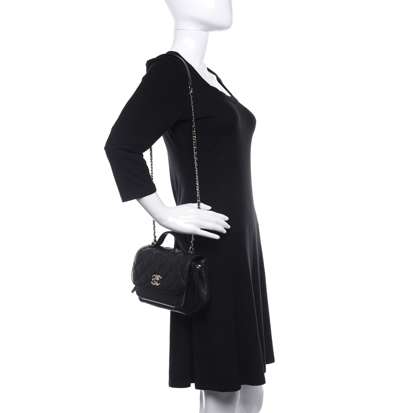 Caviar Quilted Medium Business Affinity Flap Black