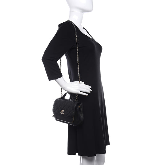 Caviar Quilted Medium Business Affinity Flap Black