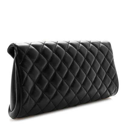 Chanel Lambskin Quilted Fold Up Again Clutch Black 2 of 10