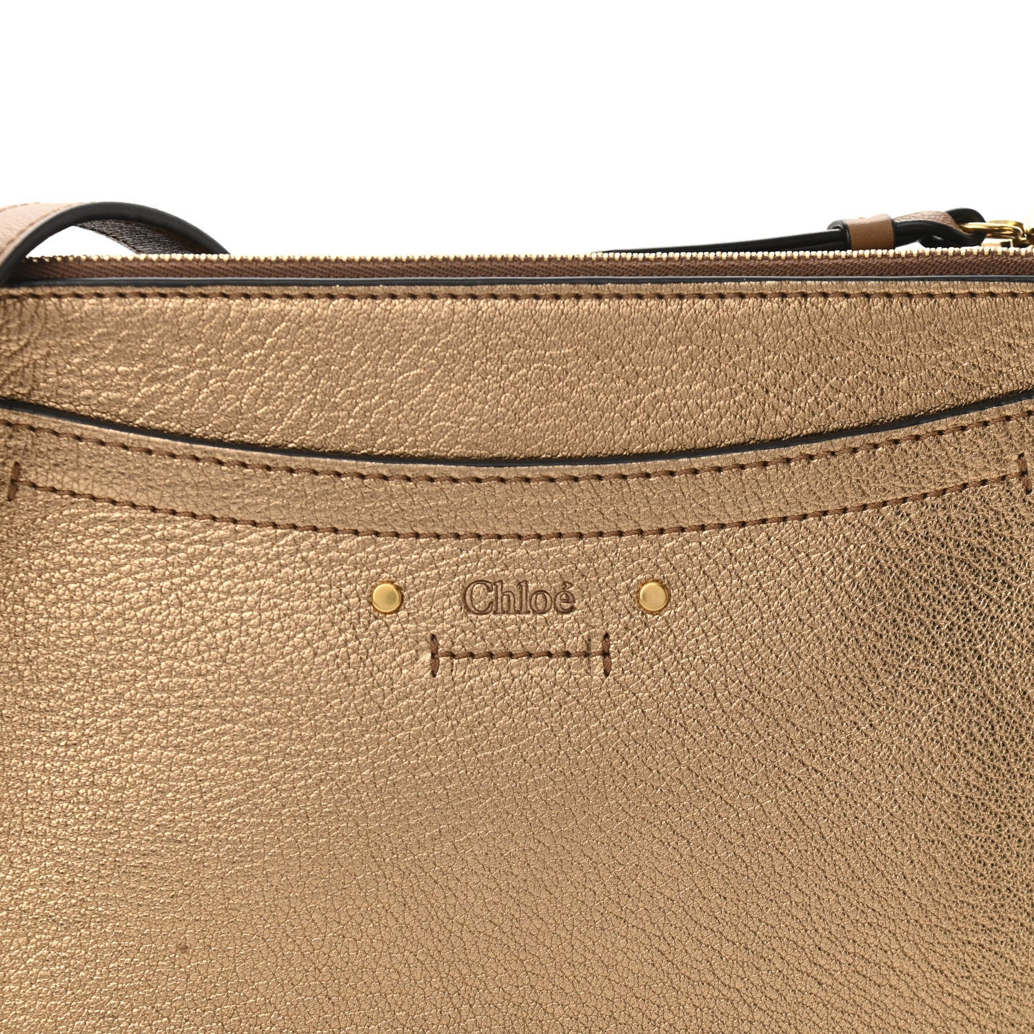 Chloe Metallic Calfskin Small Roy Bag Gold 8 of 10