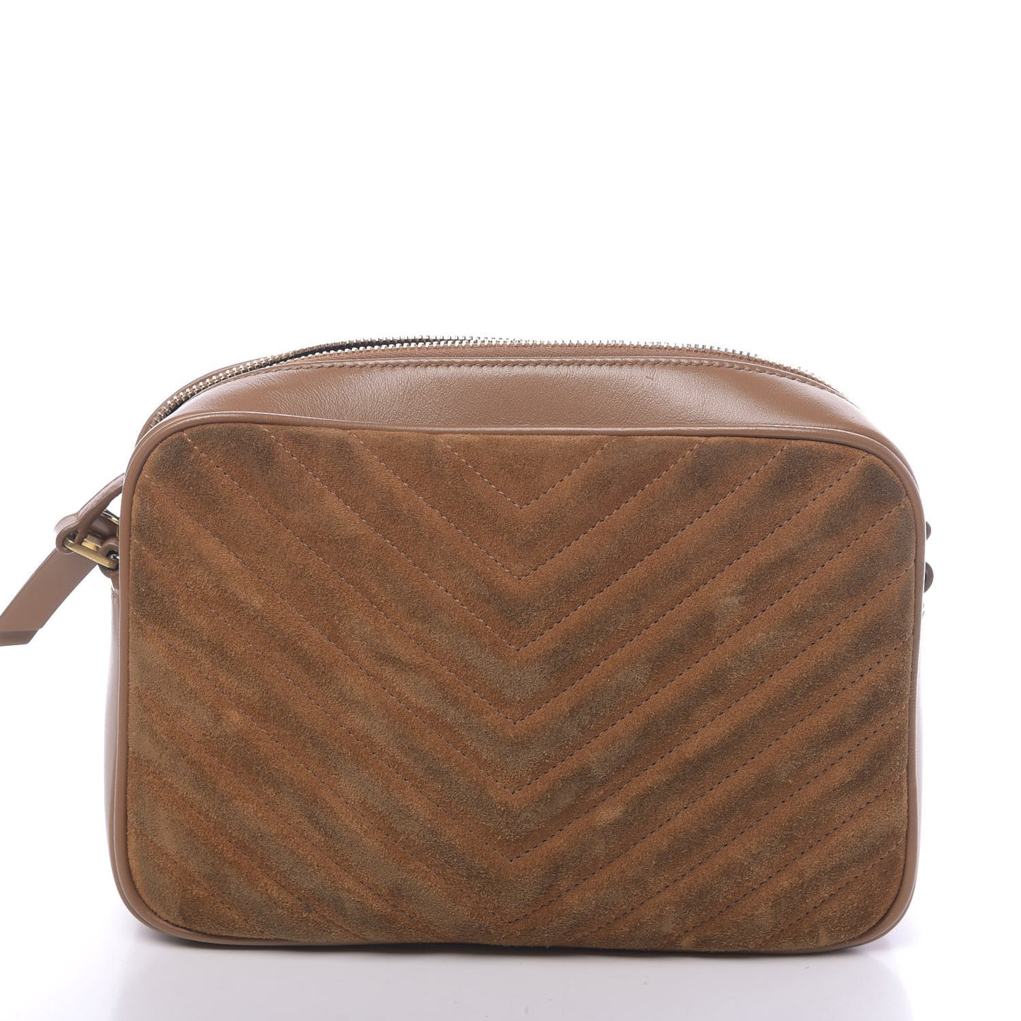 Suede Matelasse Monogram Lou Camera Bag Cinnamon