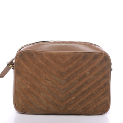 Saint Laurent Suede Matelasse Monogram Lou Camera Bag Cinnamon 8 of 13