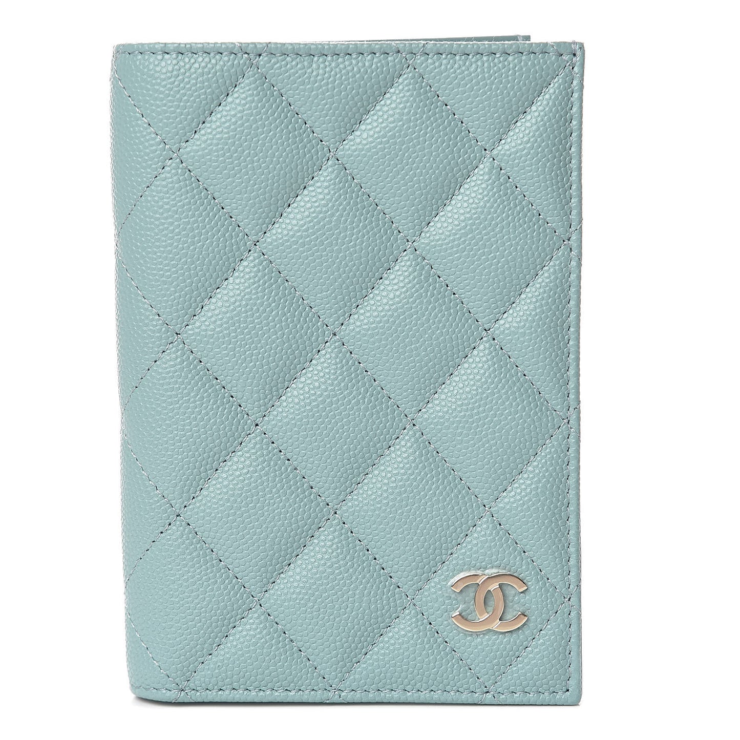 Caviar Quilted Passport Holder Blue