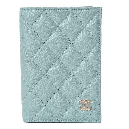 Chanel Caviar Quilted Passport Holder Blue 1 of 8