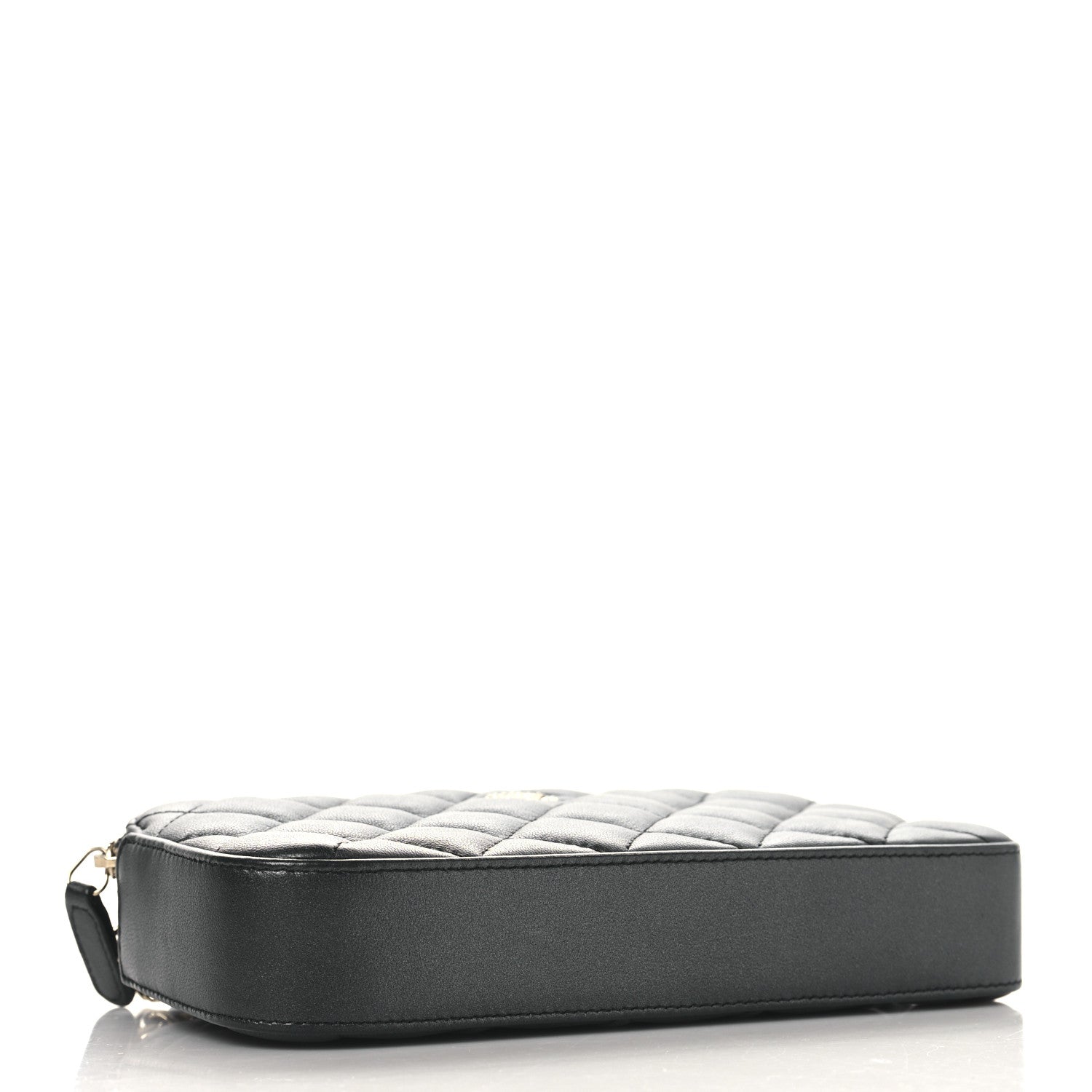 Chanel Iridescent Lambskin Quilted Pearl Clutch With Chain Black 4 of 12