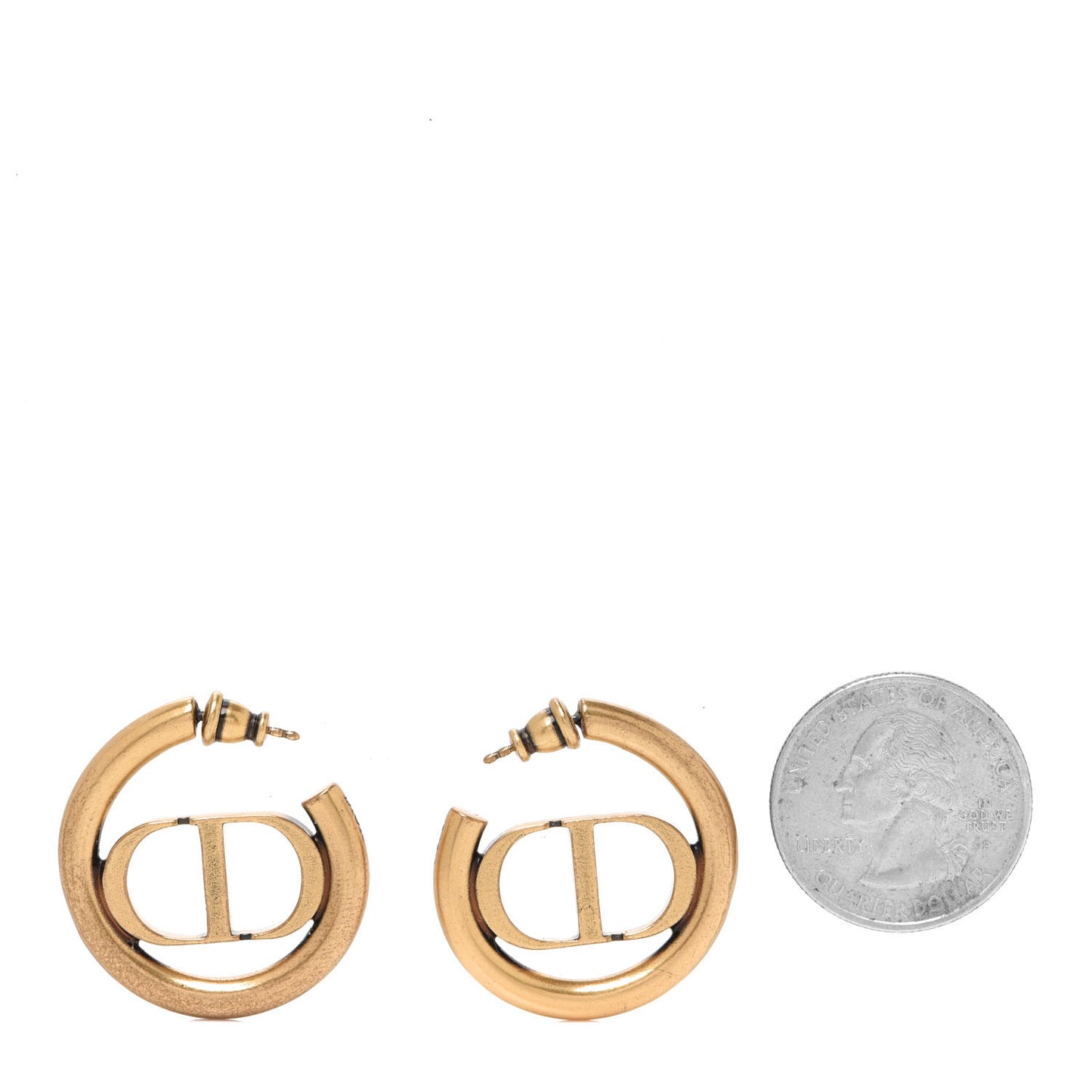 Metal 30 Montaigne Hoop Earrings Aged Gold