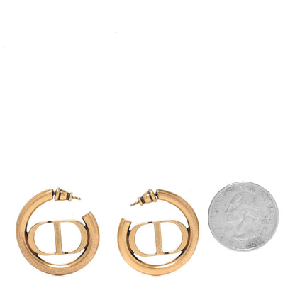 Christian Dior Metal 30 Montaigne Hoop Earrings Aged Gold 2 of 5