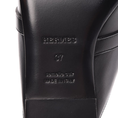 Hermes Goatskin Oz Mules 37 Black 6 of 12