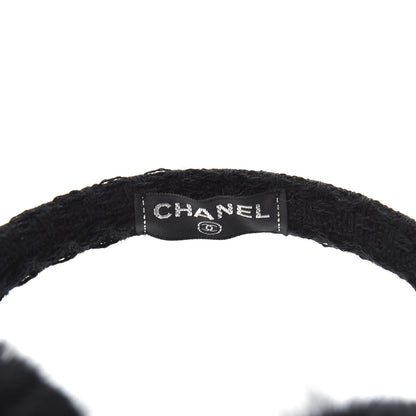Chanel Shearling Tweed Studded CC Ear Muffs Black 5 of 5