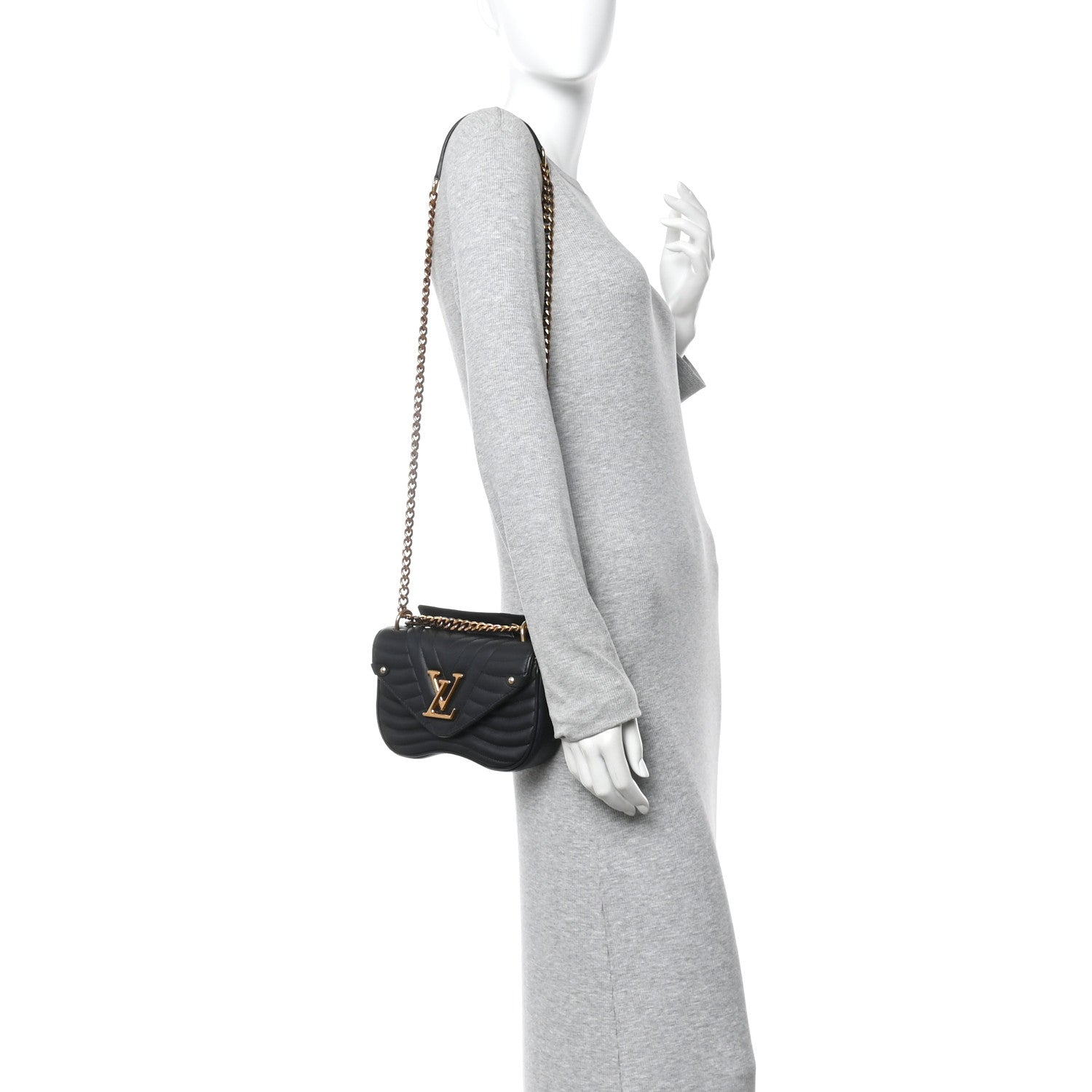 Louis Vuitton Calfskin New Wave Chain PM Black 2 of 9