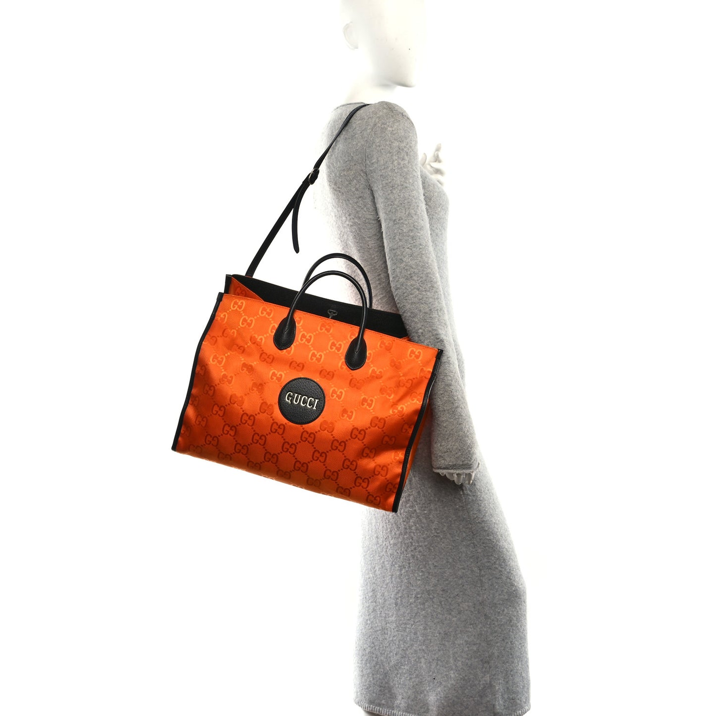 Econyl Nylon Monogram Large Off The Grid Tote Bag Carrot Orange Black