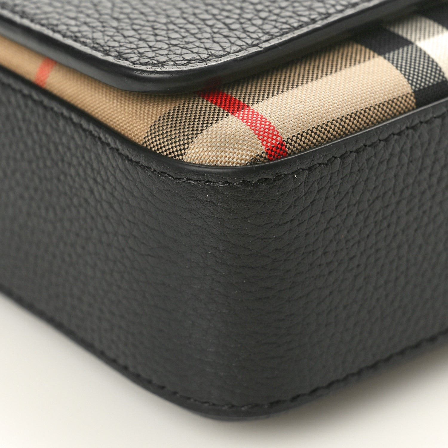 Burberry Grainy Calfskin Vintage Check Hampshire Crossbody Black 8 of 9