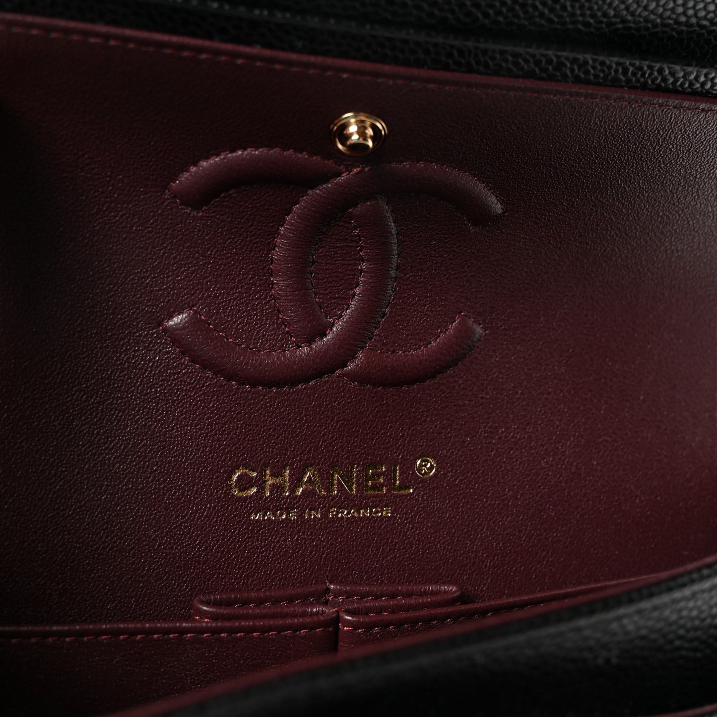 Caviar Quilted Small Double Flap Black