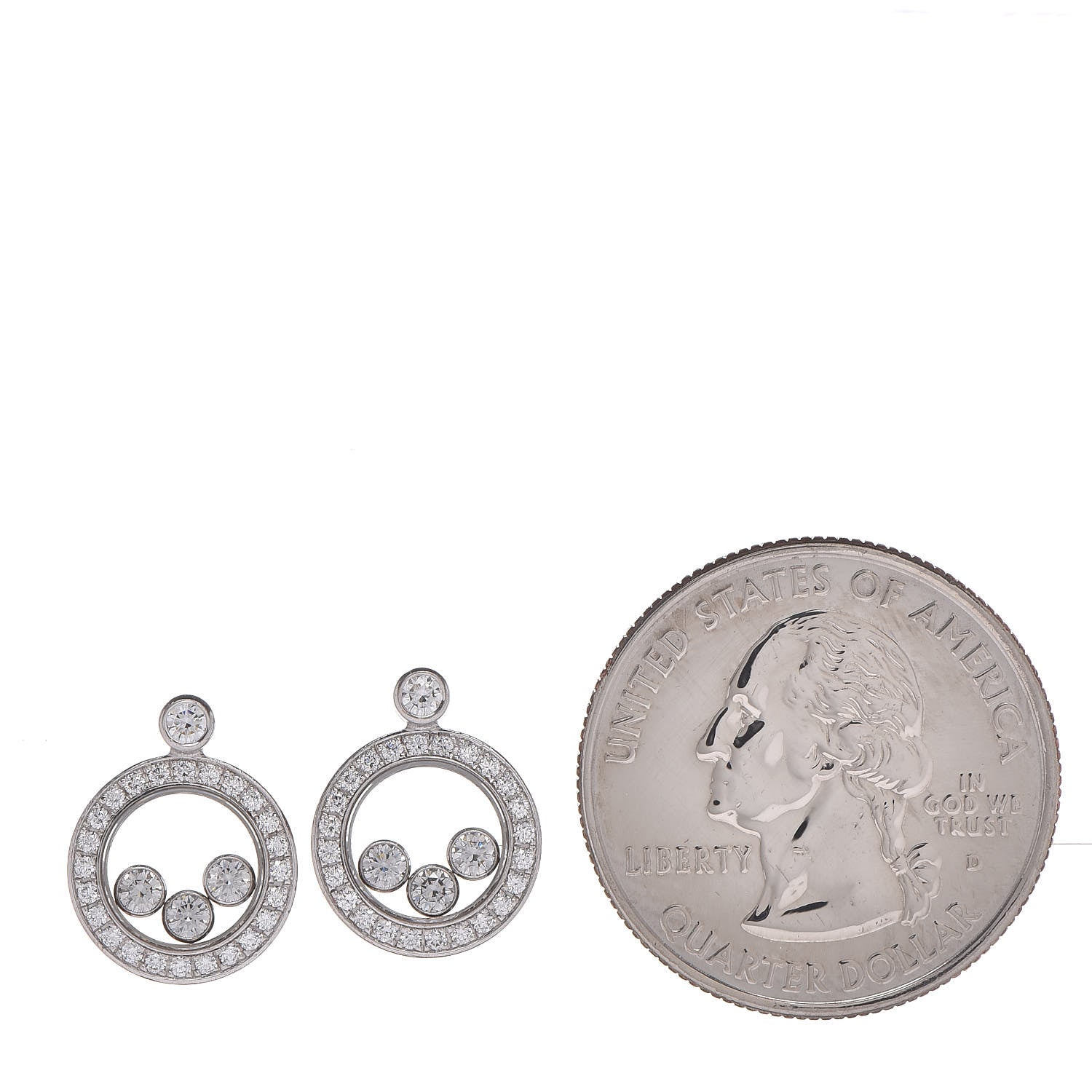 Chopard 18K White Gold Happy Diamonds Icons Drop Earrings 2 of 4