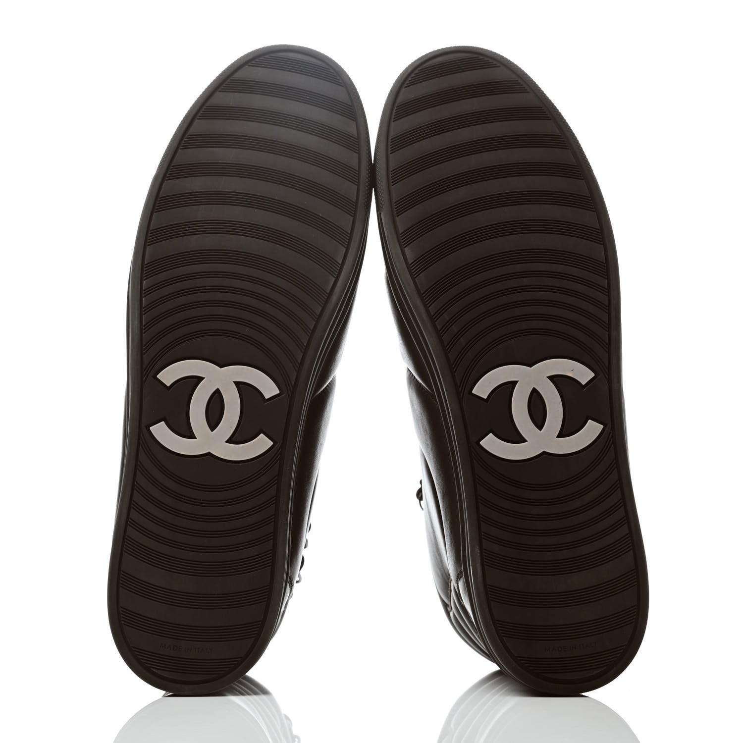 Chanel Calfskin Mens Zipped Sneakers 43 Brown 4 of 4