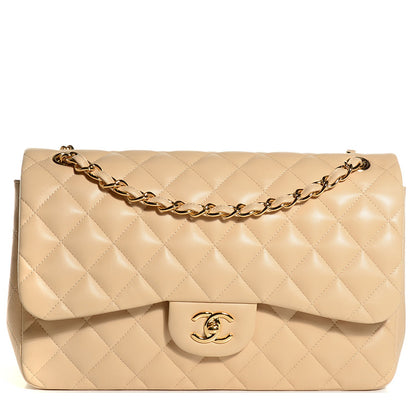 Chanel Lambskin Quilted Jumbo Double Flap Beige Clair 1 of 9