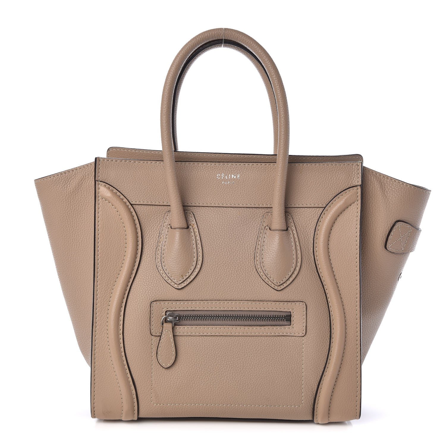 Celine Drummed Calfskin Micro Luggage Dune 1 of 7