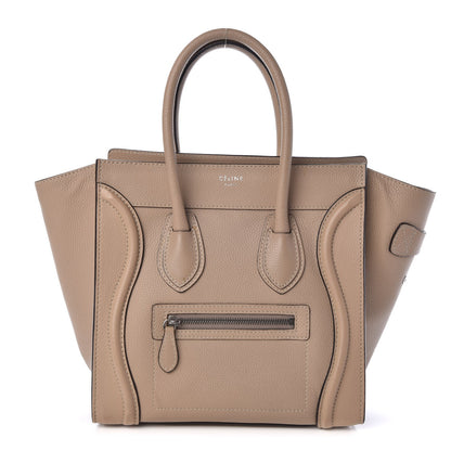 Celine Drummed Calfskin Micro Luggage Dune 1 of 7