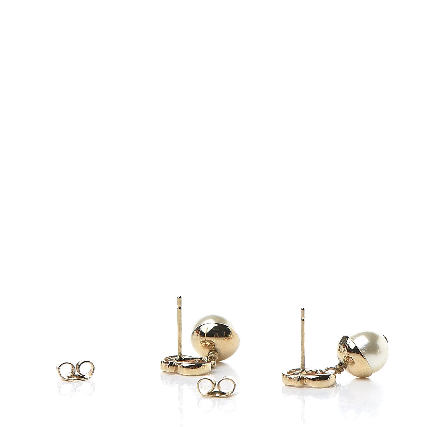Pearl CD Drop Earrings Gold