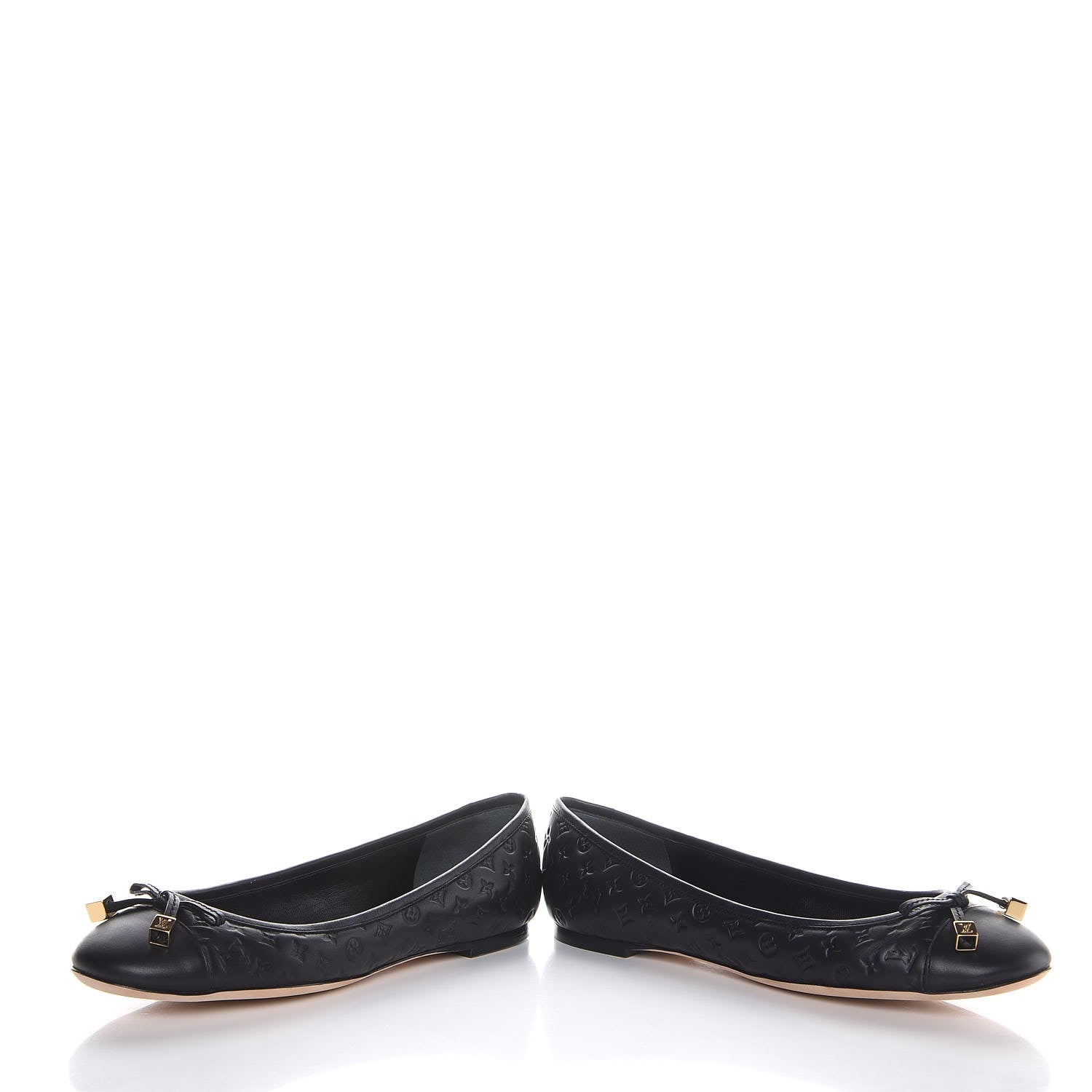 Louis Vuitton Calfskin Embossed Monogram Debbie Ballerina Flats 38.5 Black 6 of 11