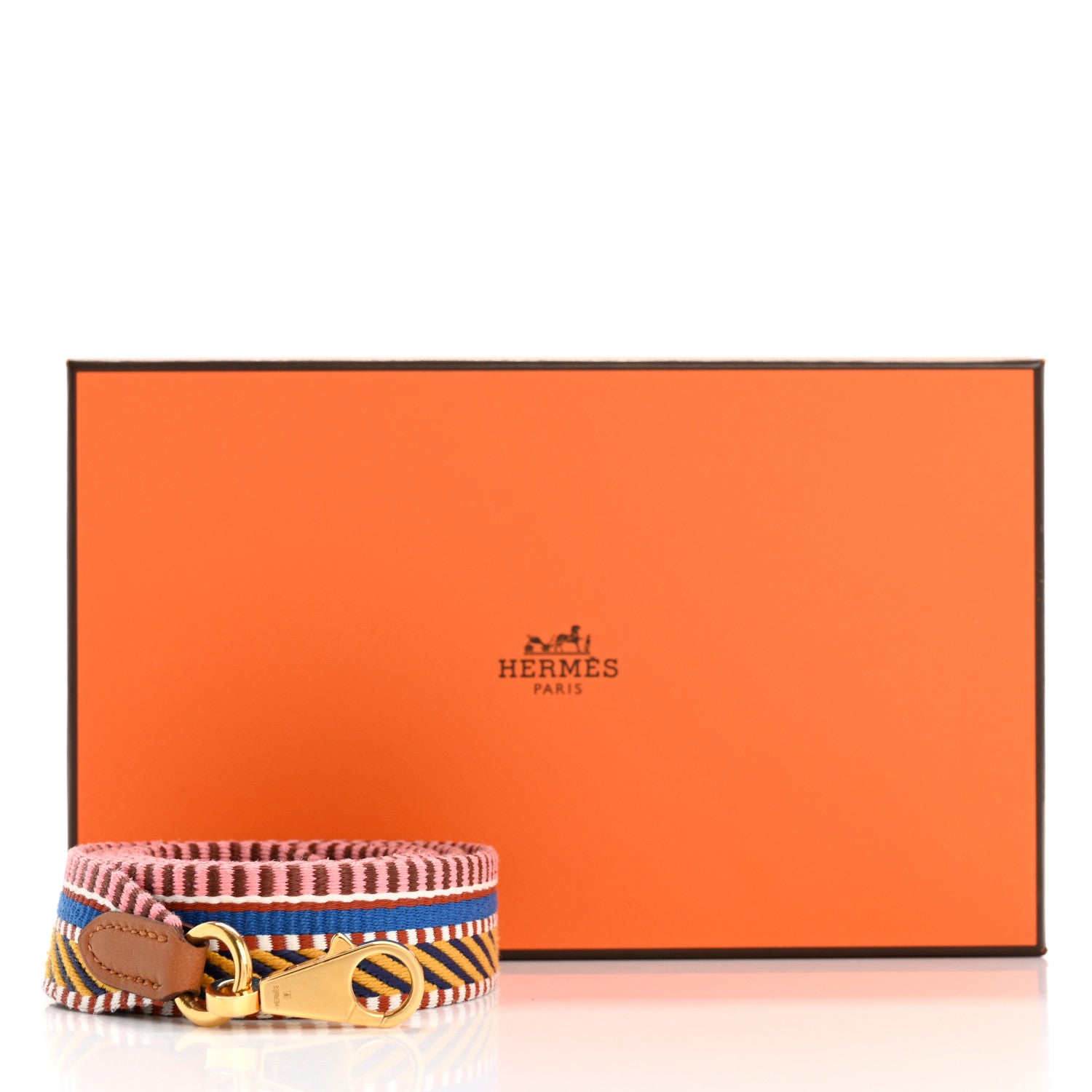 Hermes Toile Swift 25mm Sangle Cavale Shoulder Strap Amber Rose Ete Gold 6 of 6