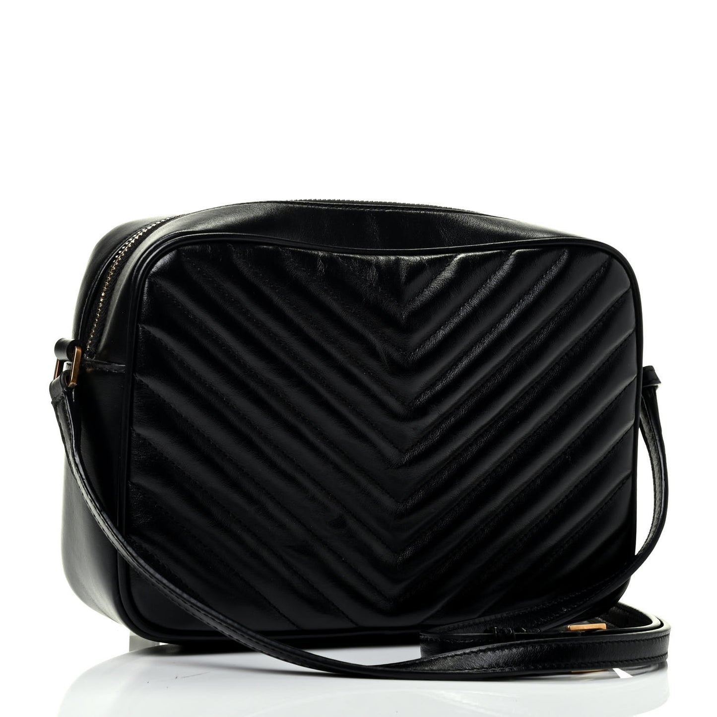 Calfskin Matelasse Monogram Lou Camera Bag Black