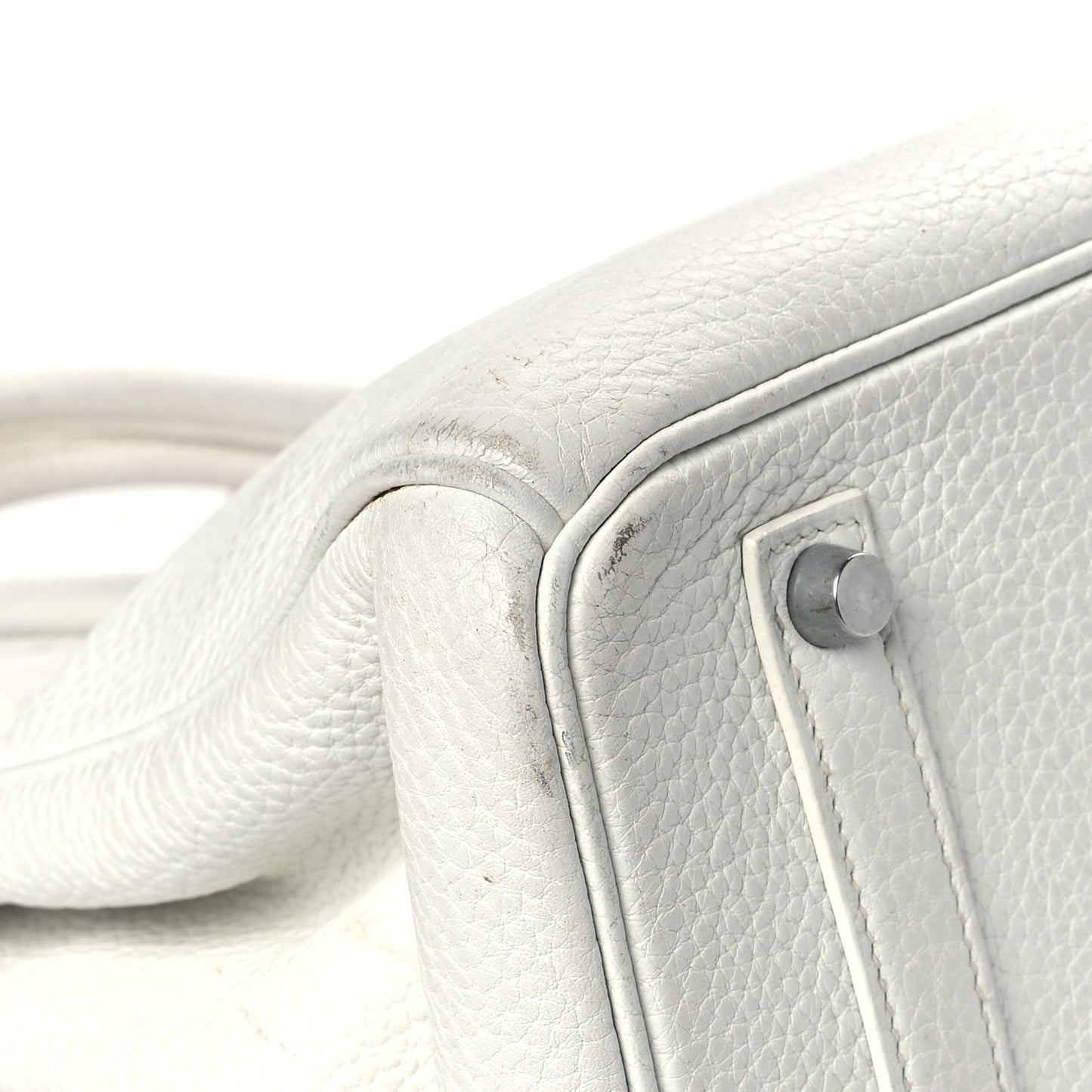 Taurillon Clemence Lizard Club Birkin 35 Blanc Gris Perle Sanguine