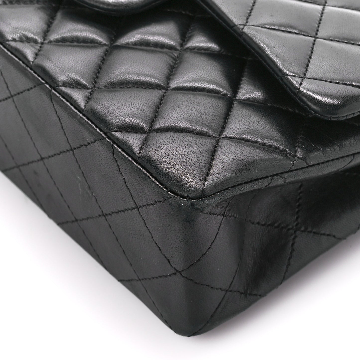 Lambskin Quilted Small Double Flap Black