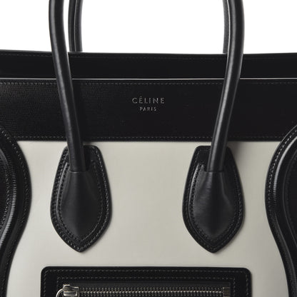 Celine Sleek Calfskin Micro Bi-Color Luggage Black White 9 of 9