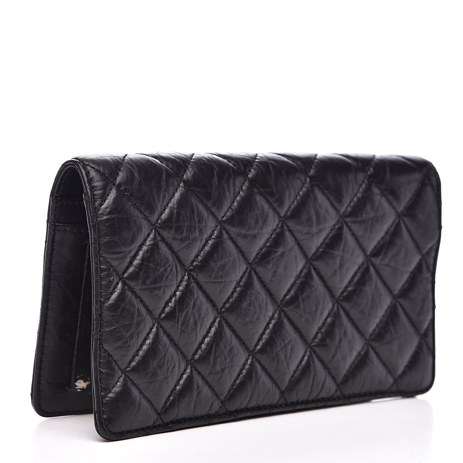 Chanel Aged Calfskin Quilted Reissue Yen Wallet Black 3 of 11