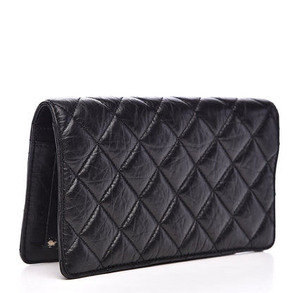Chanel Aged Calfskin Quilted Reissue Yen Wallet Black 3 of 11