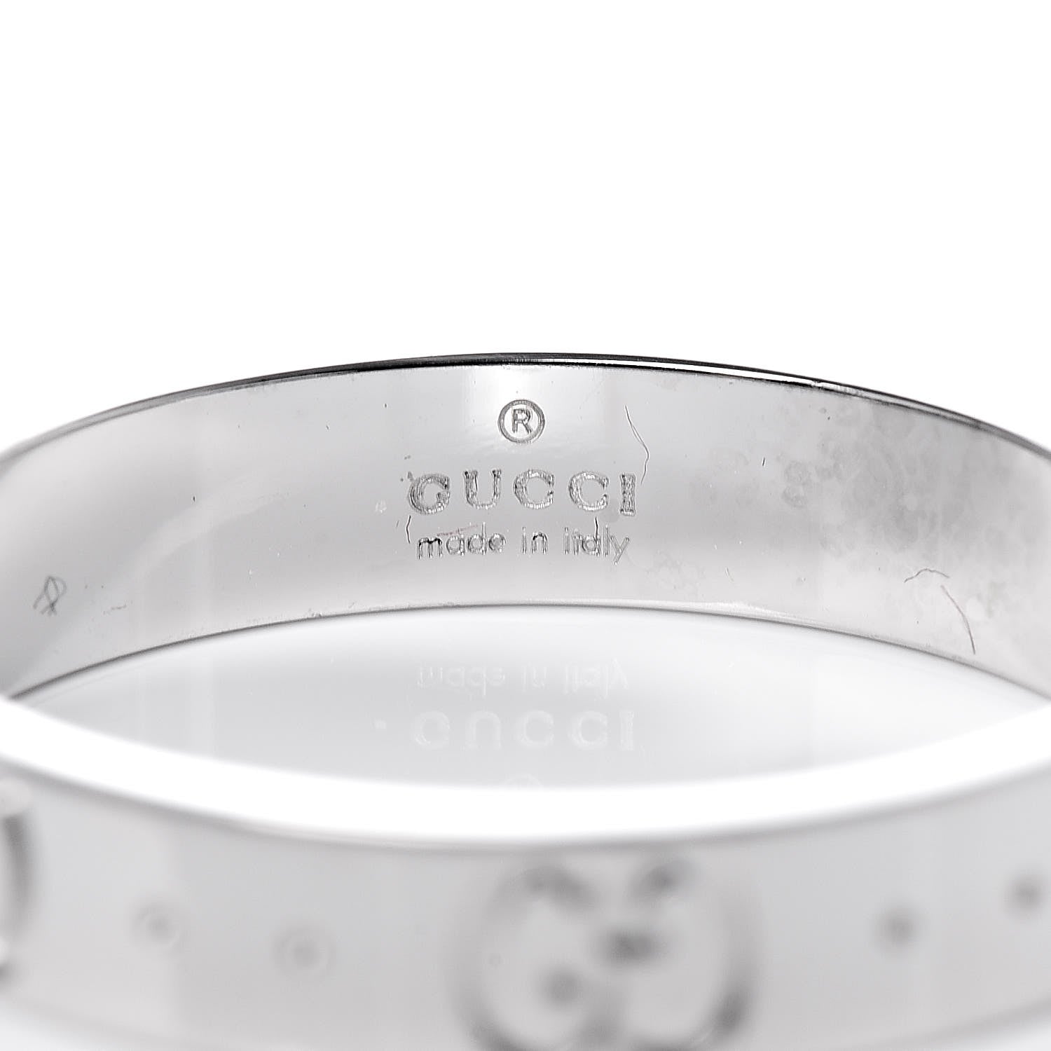 Gucci 18K White Gold 4mm Icon Thin Band Ring 58 8.25 4 of 7