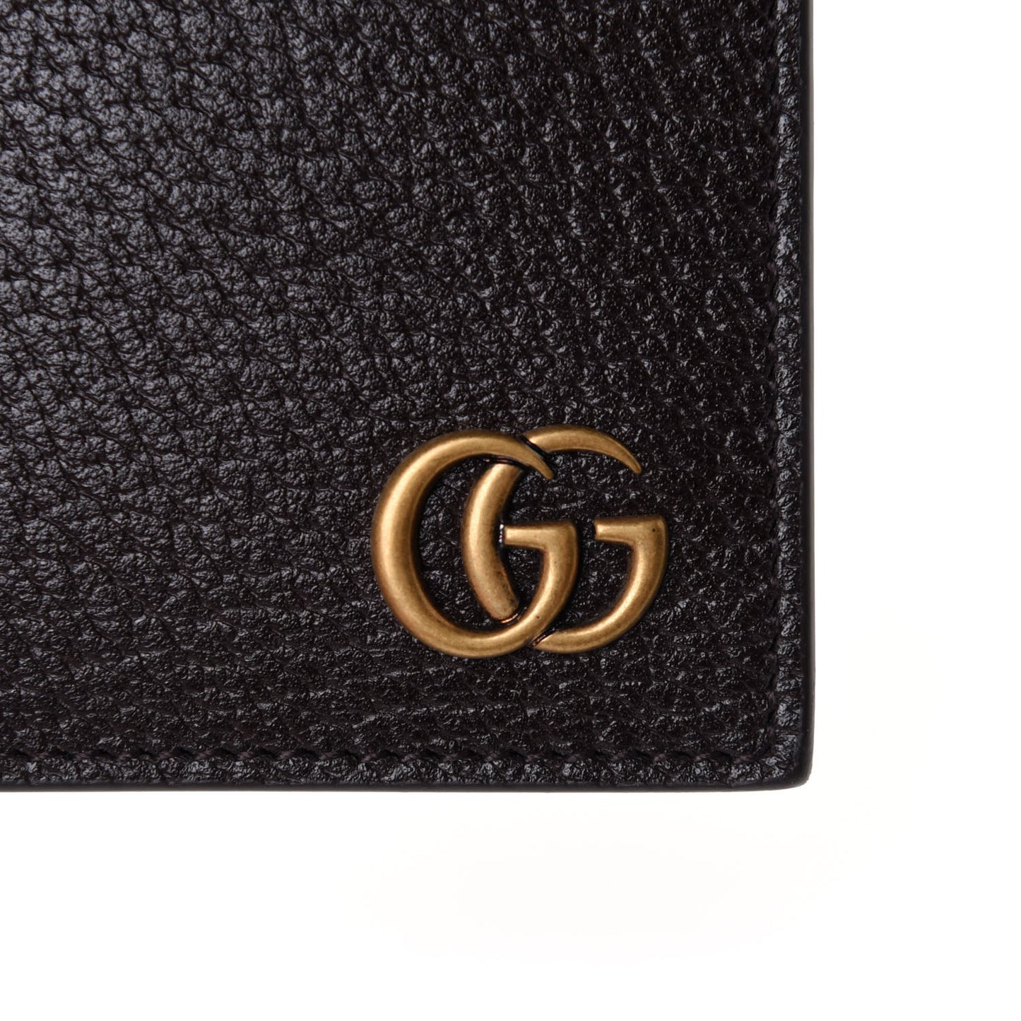 Calfskin Boar Effect GG Marmont Bi-Fold Wallet Black