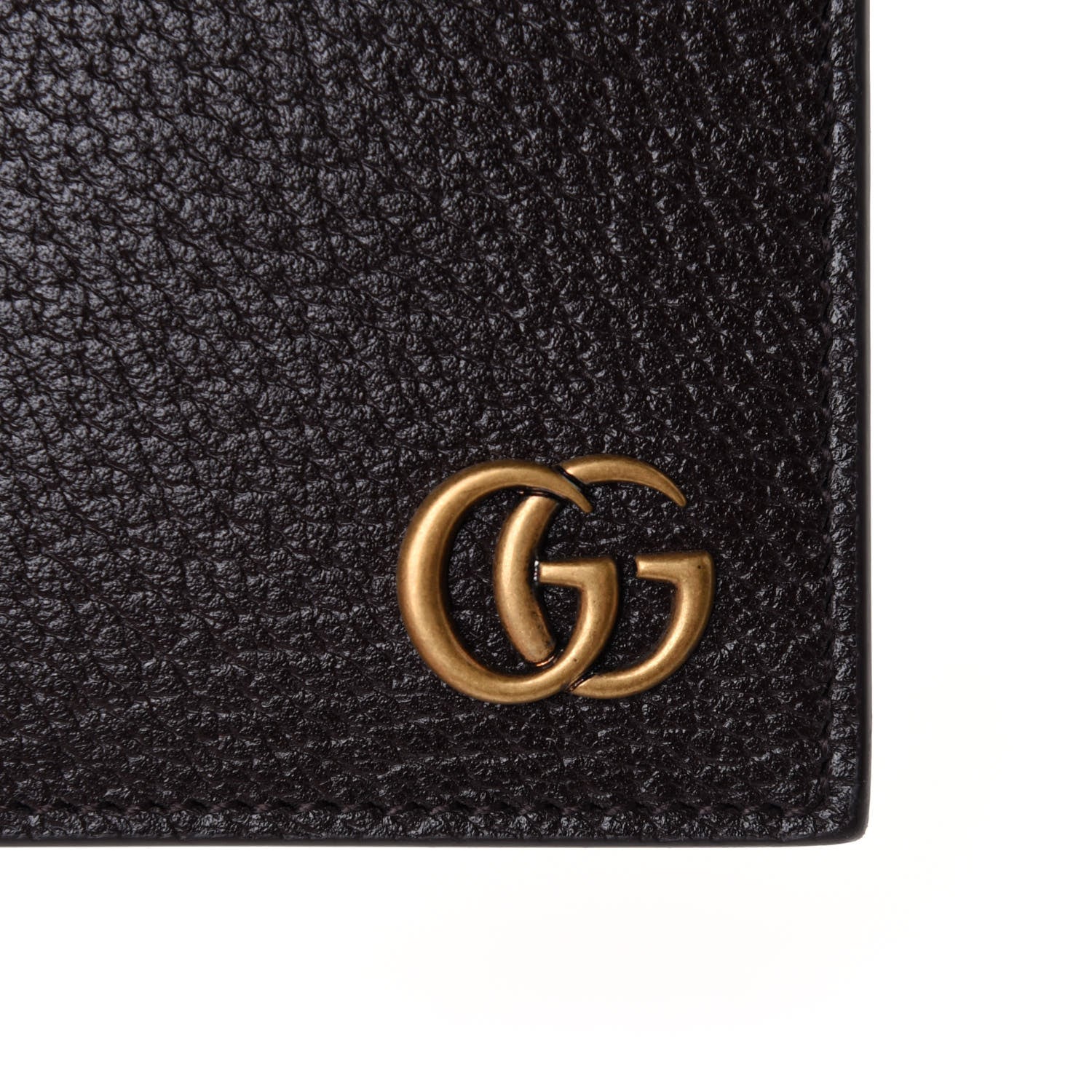 Gucci Calfskin Boar Effect GG Marmont Bi-Fold Wallet Black 8 of 9