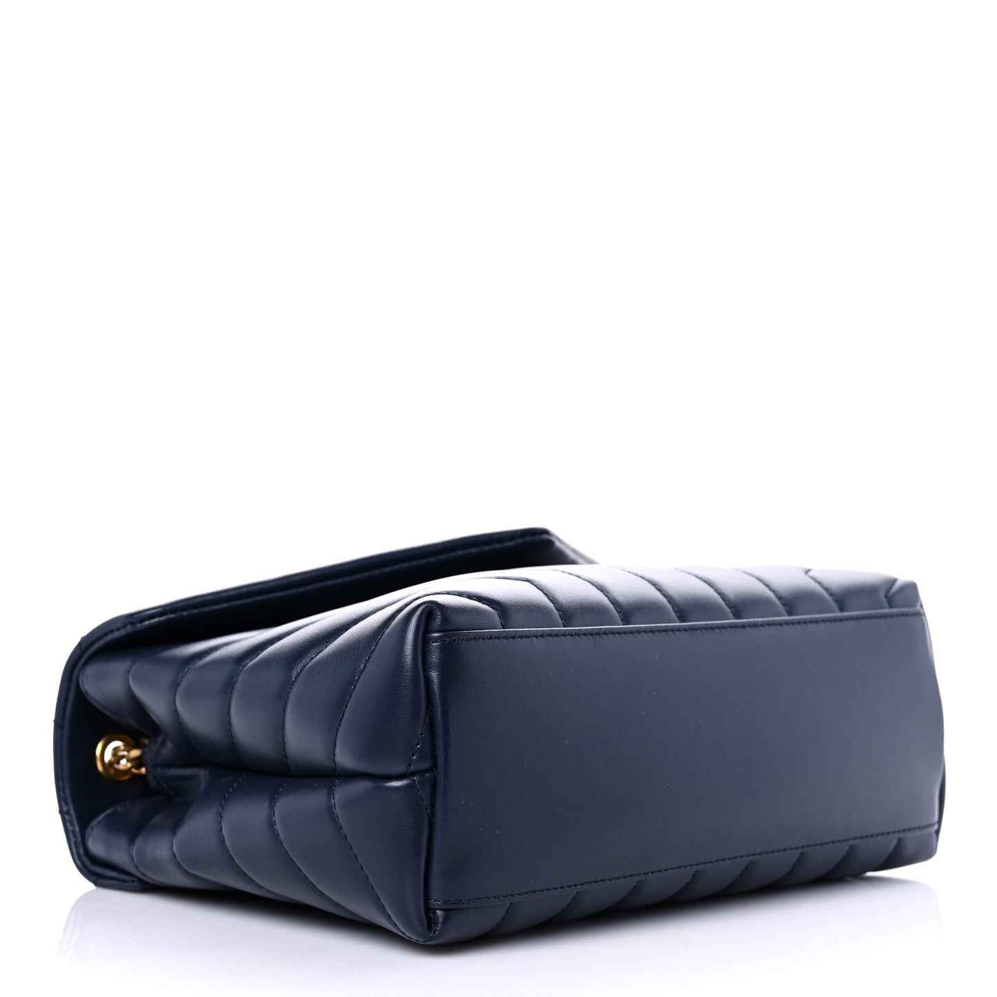 Calfskin Y Quilted Monogram Small Loulou Chain Satchel Denim Brut