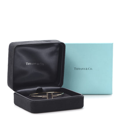 Tiffany 18K Rose Gold Diamond T Wire Bracelet 5 of 5