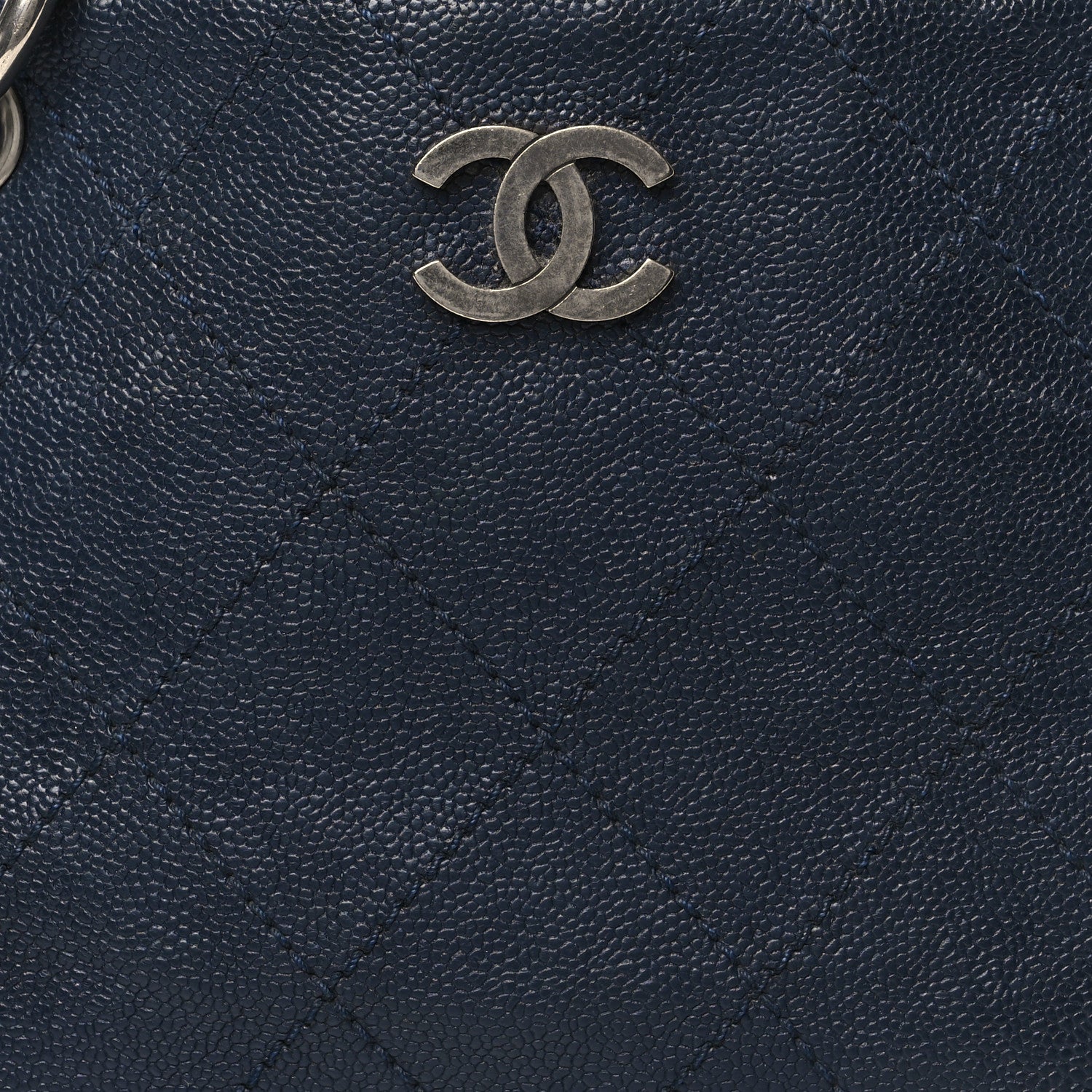 Chanel Distressed Caviar Outdoor Ligne Tote Navy 8 of 12