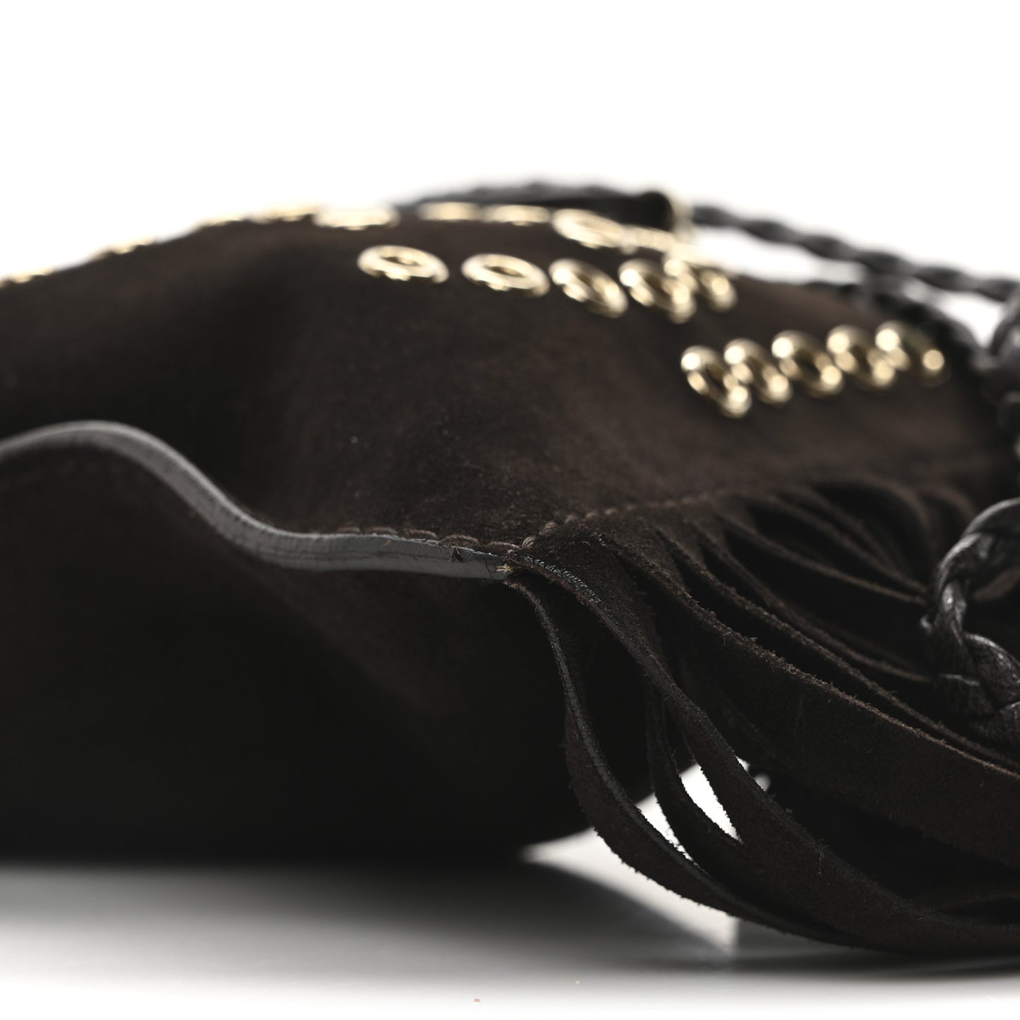 Suede Fringe Messenger Bag Chocolate