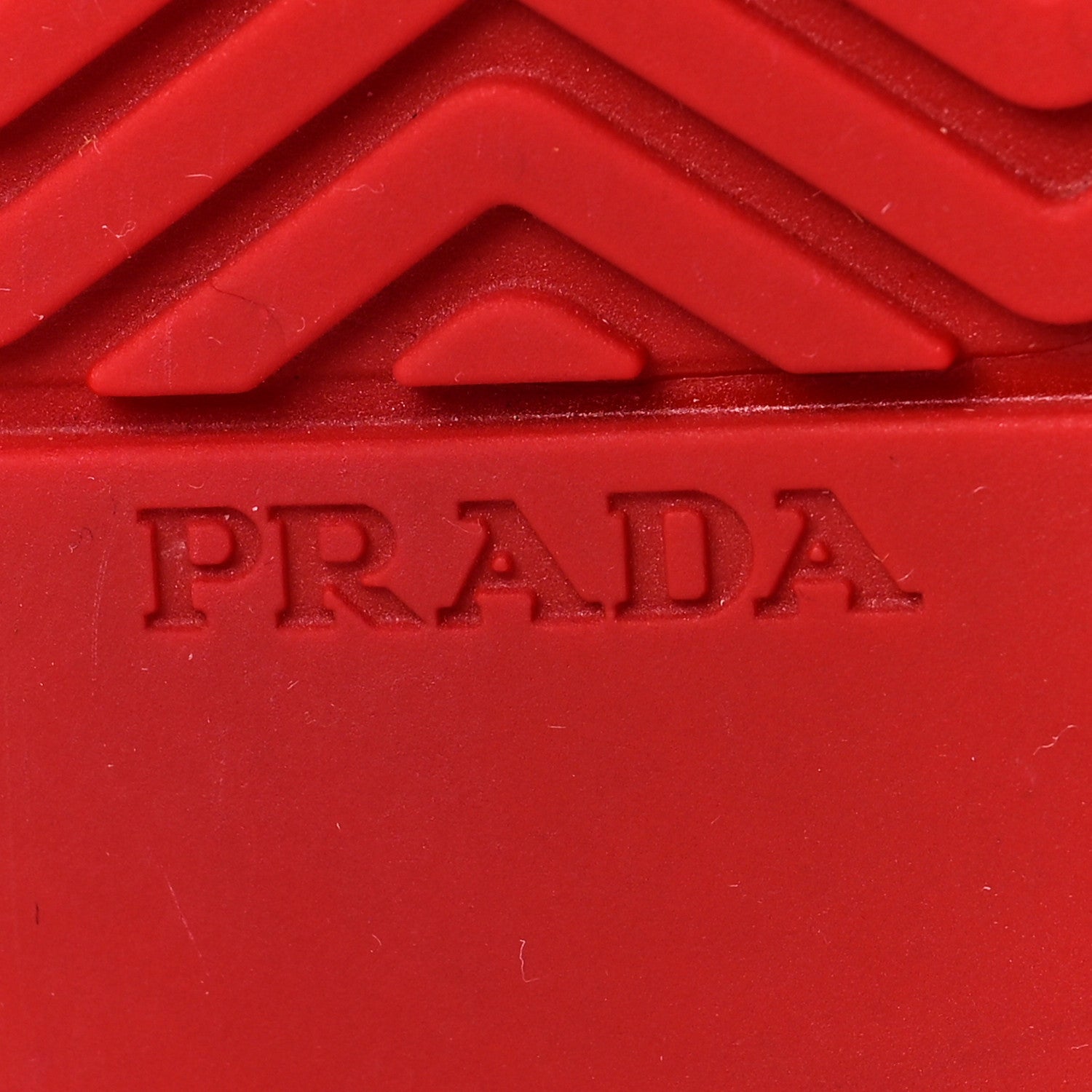 Prada Vitello Soft Triangle Logo Womens Low Top Sneakers 37.5 Rosso White 7 of 8