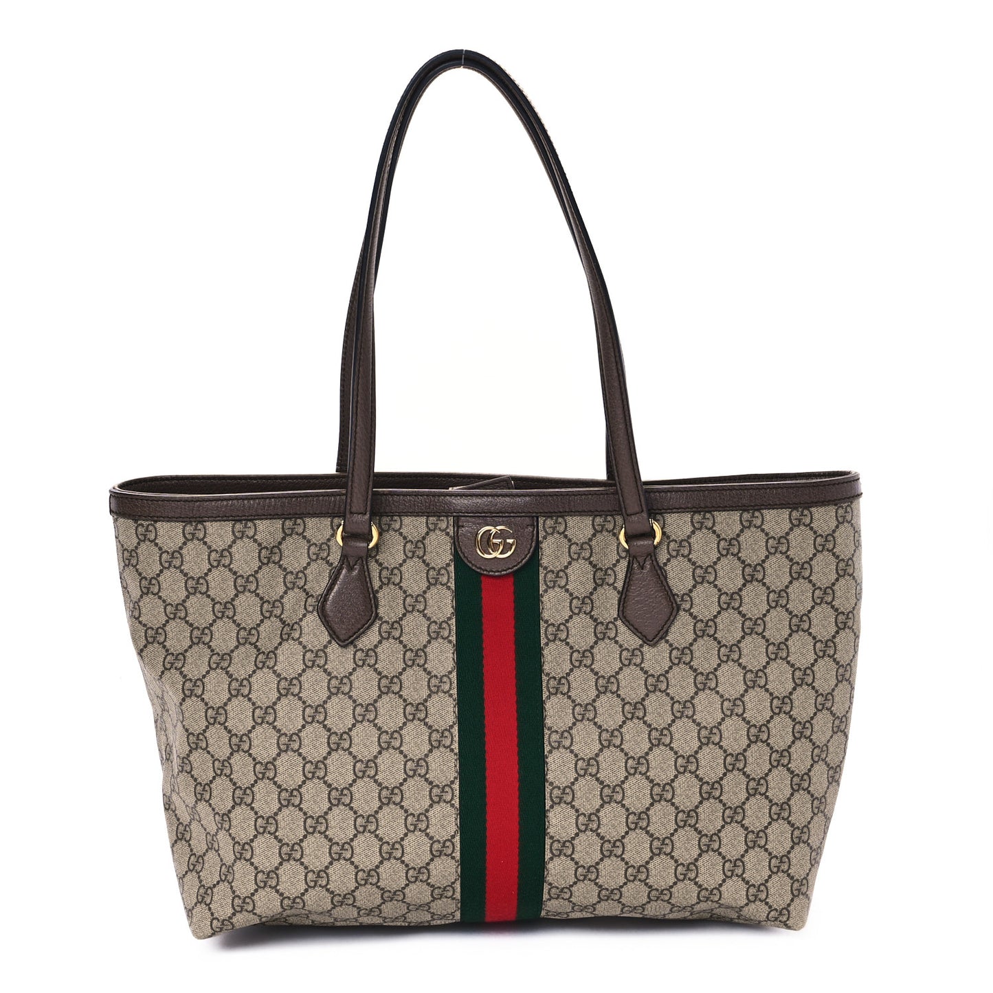 GG Supreme Monogram Medium Ophidia Shopping Tote Brown